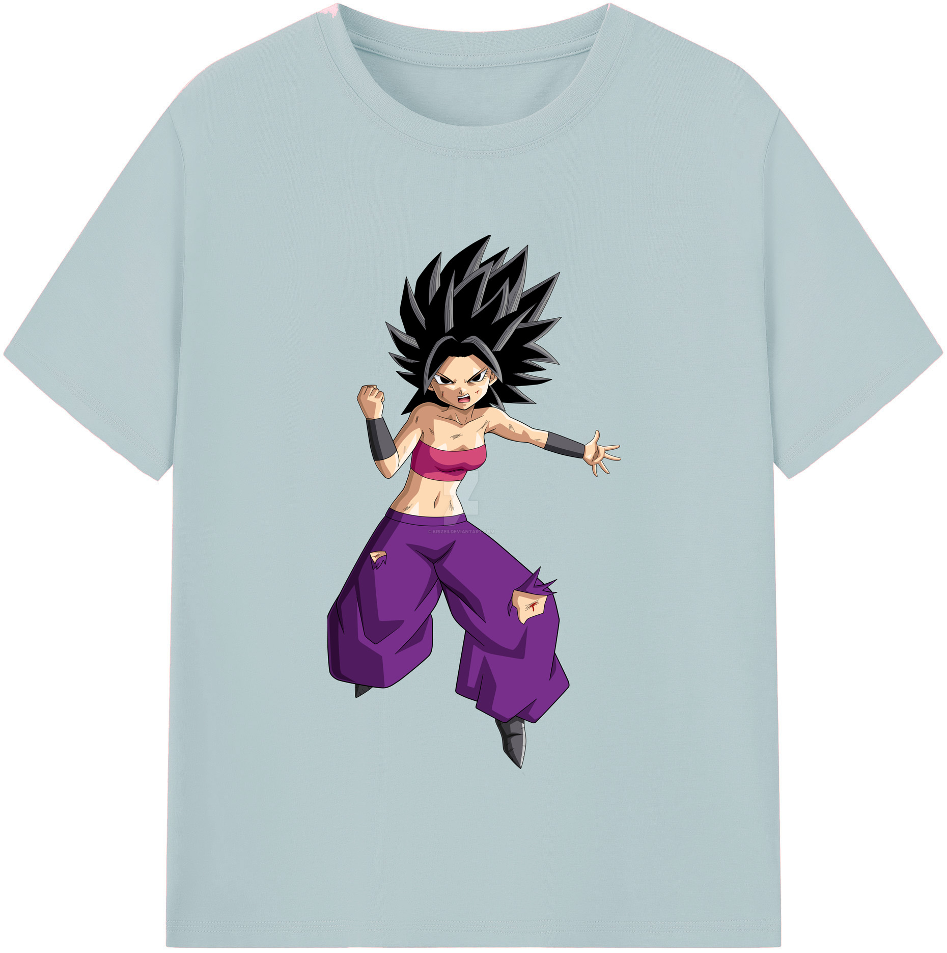 （画像用） ドラゴンボール カリフラ DRAGON BALL Caulifla 綿100％半袖Tシャツ（フロントプリント）